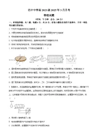 四川省巴中中学2024-2025学年高二下学期3月月考物理试题（原卷版+解析版）