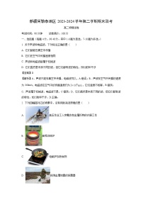 新疆阿勒泰地区2023-2024学年高二下学期期末联考物理试卷（解析版）