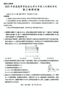 江西省萍乡市2025届高三下学期高考第三次模拟考试物理试卷（含答案）