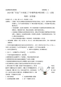 2025届广东省广州市高三下学期考前冲刺训练（三）试卷 物理（含答案）