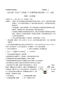 2025届广东省广州市高三下学期考前冲刺训练（三）试卷 物理（含答案）