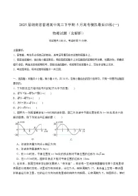 2025届湖南省普通高中高三下学期5月高考模拟最后训练(一) 物理试题（含解析）