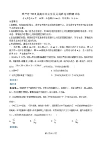2025届湖北省武汉市高三下学期四月调研考试物理试题 （解析版）