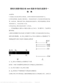 2025届湖南名校联考联合体高三下学期高考考前仿真联考（一）物理试卷+答案