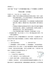 2025届广东省广州市普通高中高三下学期第三次模考 物理试题（含答案）