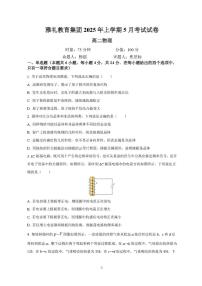 湖南雅礼中学2024-2025学年高二下学期5月月考物理试题（含答案）