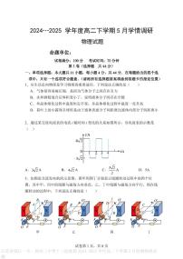 江苏省镇江一中、徐州三中等十三校联盟2024-2025学年高二下学期5月检测物理试题（含答案）