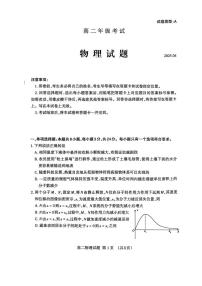 山东省泰安市2024-2025学年高二下学期4月期中考试物理试题（PDF版附答案）