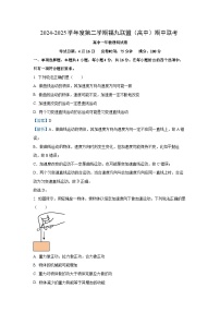 福建省福九联盟2024-2025学年高一下学期期中联考物理试卷（解析版）