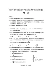 贵州省2025年普通高中学业水平选择性考试（4月）适应性测试（图片版）物理试卷