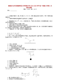 湖南省长沙市2024_2025学年高一物理上学期1月期末试题