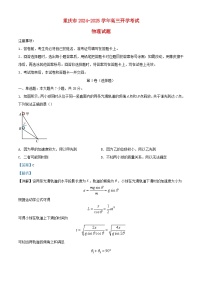 重庆市2024_2025学年高三物理上学期开学试题含解析