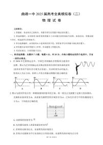 云南省曲靖一中高三2025届高考决胜全真模拟卷（二）物理