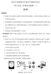 2025届青海省西宁市高三下学期一模物理试卷（高考模拟）