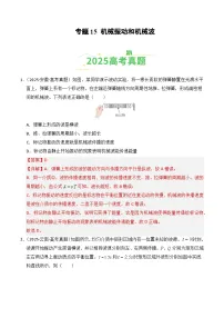 2025年高考物理真题分类汇编：专题15 机械振动和机械波（全国通用）（解析版）