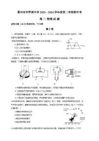广东省惠州市华罗庚中学2023-2024学年高二下学期5月期中考试物理试题