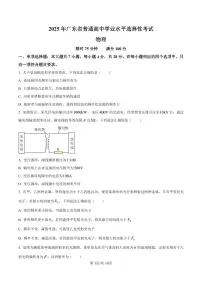 2025年广东省普通高中学业水平选择性考试高考真题物理真题含答案