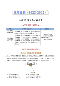 三年（2023-2025）高考物理真题分类汇编：专题03 运动和力的关系（全国通用）（解析版）