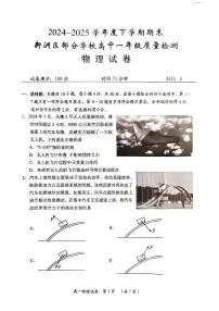 湖北省武汉市新洲区问津联盟2024-2025学年高一下学期6月期末考试物理试题（PDF版附答案）