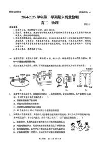 广东省深圳市罗湖区2024-2025学年高二下学期期末物理试卷（含答案）