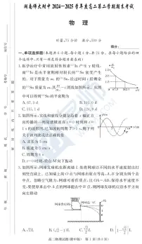 2025湖南附中高二下期末考试物理试卷及参考答案