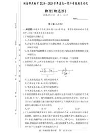 湖南师大附中 2024-2025学年高一下学期6月期末物理试题+答案