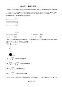 【物理 甘肃卷】2025年甘肃卷省高考招生统一考试真题物理试卷（含答案）