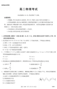 河南省2024-2025学年高二下学期6月百万大联考物理试题（PDF版附解析）