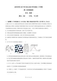 辽宁省沈阳市第一二0中学2024-2025学年高二下学期第二次质量监测物理试卷（PDF版附答案）