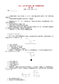 湖南省长沙市2024_2025学年高一物理上学期期末考试试题