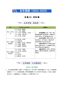 五年（2021-2025）高考物理真题分类汇编：专题06 功和能（全国通用）（原卷版）