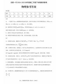 安徽合肥一中2024-2025学年高二下学期期末物理试卷+答案