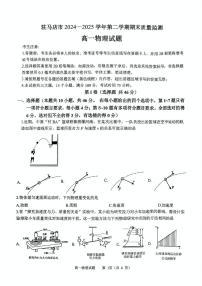 河南省驻马店市2024-2025学年高一下学期7月期末质量监测物理试卷（PDF版，含答案）含答案解析