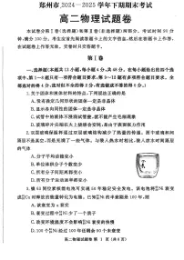 河南省郑州市2024-2025学年高二下学期末考试物理试题（PDF版附答案）