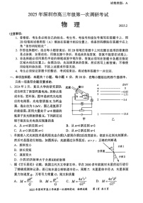 广东省2025年深圳市高三下学期第一次模拟-物理试卷（含答案）