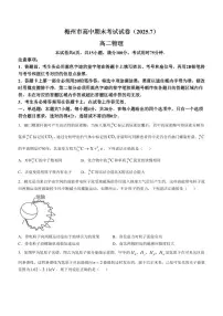 广东省梅州市2024-2025学年高二下学期期末考试物理试卷（含答案）含答案解析