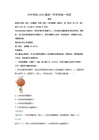 【物理】四川省泸州市2024-2025学年高一下学期期末统一考试试卷（解析版）