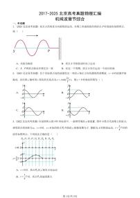 2017-2025北京高考真题物理汇编：机械波章节综合