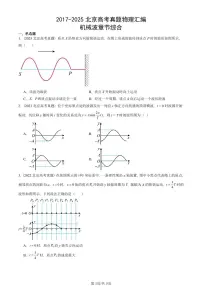 2017-2025北京高考真题物理汇编：机械波章节综合