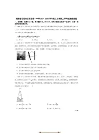 2024～2025学年湖南省岳阳市岳阳县第一中学高三上入学考试物理试卷