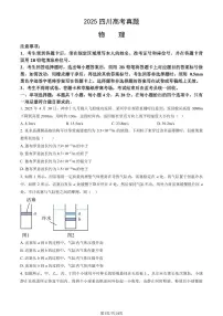 2025四川高考真题物理（教师版）试卷