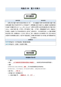 【初高衔接】衔接点09 重力与弹力-2025年初升高物理暑假衔接讲练 (通用版)（含答案）