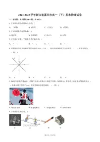 2024-2025学年浙江省嘉兴市高一（下）期末物理试卷（含解析）