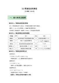 人教版 (2019)选择性必修 第一册简谐运动的描述精品练习题