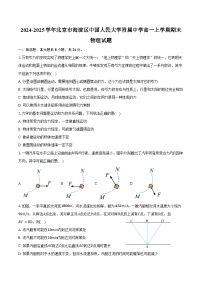 2024-2025学年北京市海淀区中国人民大学附属中学高一上学期期末练习物理试题（含解析）