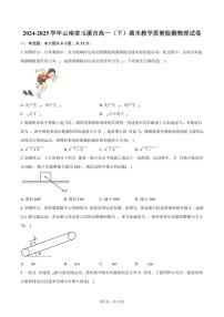 2024-2025学年云南省玉溪市高一（下）期末教学质量检测物理试卷（含解析）