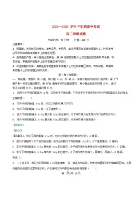湖北省2024_2025学年高二物理下学期期中联考试题含解析