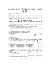 四川省凉山州2024-2025学年高一下学期期末考试物理试题（PDF版附答案）