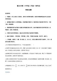 2026届河北省衡水市第二中学高三上学期一调考试物理试题（解析版）