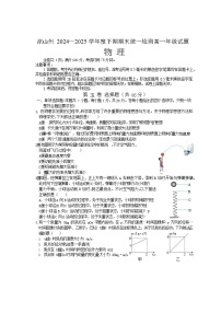 四川省凉山州2024-2025学年高一下学期期末统一考试物理试卷